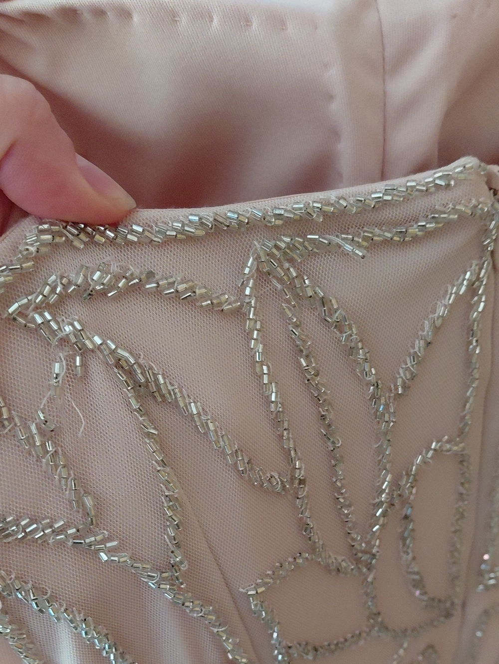 Aidan Mattox Petal Pink Beaded Strapless Dress - Picture 5 of 9